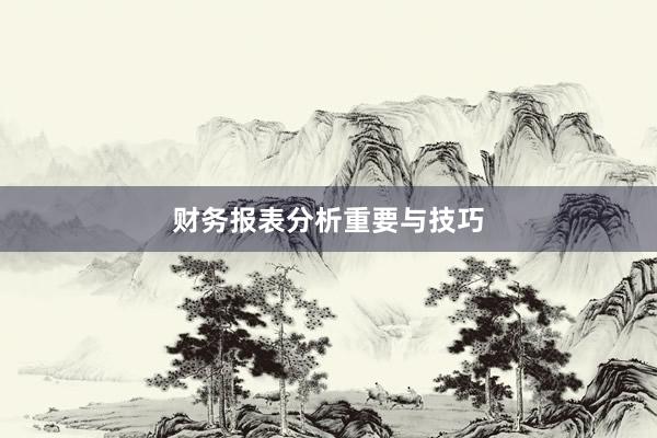财务报表分析重要与技巧